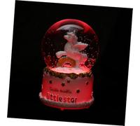 Warmhm Boîte à Musique Licorne Boule Cristal Lumineuse Décorative Lampe Veilleuse Paillettes pour Chambre Salon Bureau Cadeau Romantique