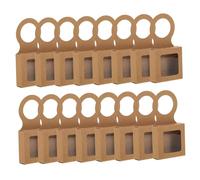 Warmhm Boîte De 25 Pièces Coffret Bouteille de vin Faire la fête avec étui de Rangement Organisateur de vin Organisateur de Maison Papier Kraft Kaki