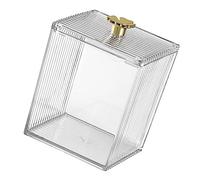 Warmhm Boîte de Rangement Cosmétique Transparente Organisateur de Tiges Lingettes pour Bureau Coiffeuse