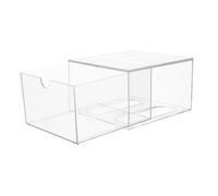 Warmhm Boîte de Rangement Transparente Empilable Acrylique pour Cosmétiques et Mouchoirs Organisateur Minimaliste Gain de Place pour Salle de Bain Bureau ou Coiffeuse