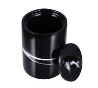 Warmhm Boîte Distributeur Cylindrique pour Coton Tiges et Cure Dents Résine Effet Marbre Noir Rangement Pratique et Décoratif pour Maison et Restaurant