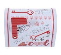 Warmhm Boîte Métal Forme Boîte Aux Lettres Blanche Festive pour Biscuits et Cadeaux Multi-usages pour Fêtes et Mariages