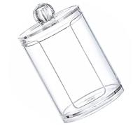 Warmhm Boîte Rangement Transparent Plastique pour Cotons Et Gobelets Design Rainuré Pratique Organisateur Salle De Bain Polyvalent