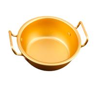 Warmhm Bol à Mélanger Aluminium Jaune avec Poignées Bol de Service pour Salades Nouilles et Plus pour Activités Extérieures Chauffage Au Micro Ondes