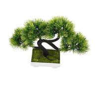 Warmhm Bonsaï Artificiel De Pin Vert, Petite Plante en Pot en Plastique, Décoration Intérieure sans Entretien pour Bureau, Maison Et Hôtel, Plante Artificielle Réaliste Et Solide