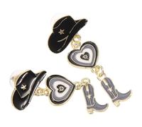 Warmhm Boucles D’oreilles Pendantes Bottes Cowgirl Alliage Noir Multifonction Femmes Style Western Présent Anniversaire