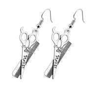 Warmhm Boucles D’Oreilles Pendantes Créatives en Alliage Forme Ciseaux et Peigne 1 Paire Bijoux pour Femmes Décor D’Oreilles Styliste Présent Mode pour Usage Quotidien et Soirée