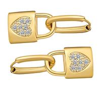 Warmhm Boucles d'Oreilles Cadenas Élevées en Acier Inoxydable pour Femmes Pendantes Design Unique pour Anniversaire Couleur Vive 1 Paire