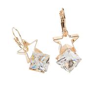Warmhm Boucles D'oreilles Étoiles à Cinq Branches Strass, Métal Argenté, Petites Puces pour Femmes, Style Simple, Accessoire Mode Quotidien, Taille Petite