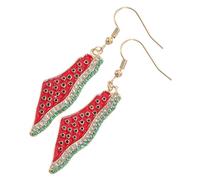 Warmhm Boucles d'Oreilles Pastèque Pendantes en 1 Paire Accessoires Été pour Femmes Motif Fruits Drapeau Palestinien Confortables et Élégantes