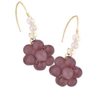 Warmhm Boucles D'oreilles Pendantes Design Raisin pour Femmes Perles Délicates en Pierre de Lune Non Décolorantes, pour Anniversaire ou Saint-valentin