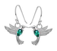 Warmhm Boucles D'oreilles Pendantes Oiseau De Paradis Vert En Zirconium Pour Femmes, Bijoux Fantaisie En Alliage Léger, Présent Mère Et Fille, Mode Élégante, Usage Quotidien