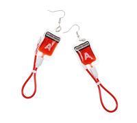 Warmhm Boucles D'oreilles Pendantes Plasma Simulé pour Femmes, Style Punk Créatif, Matériau Léger, Usage Quotidien et Occasions Spéciales, Taille Moyenne, Couleur Rouge Sang A