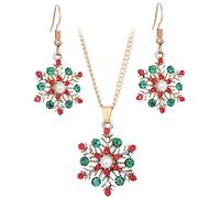 Warmhm Boucles Oreilles Flocon De Pendantes De Noël Collier Flocon Noël Bijoux Pour Femmes
