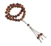 Warmhm Bracelet Bois Chapelet Islamique Chapelet de Relaxation Unisexe Bois Naturel Perles Larges Design Oriental