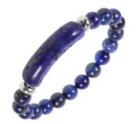 Warmhm Bracelet en Pierres Naturelles à Perles Bleues Créatif en Pierre Naturelle, Style Mode, Perles Colorées, Unisexe, Usage Quotidien et Voyage, Taille Ajustable