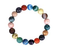 Warmhm Bracelet Femme Pierres Naturelles Design Univers et Planètes Ornement de Poignet Créatif Quotidien