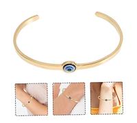 Warmhm Bracelet Œil Acier Inoxydable Ajustable pour Femmes Élégant et Bangle Ouvert Réglable Doré