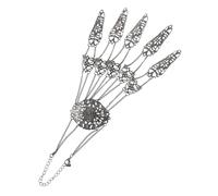 Warmhm Bracelet Main Chaîne Gothique Avec Griffes Ongles Pour Femme Accessoire Punk Solide Métal Ajustable Et Confortable Pour Soirée Et Fête