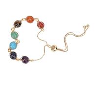 Warmhm Bracelet Pierre Naturelle Plaqué Or Chaîne de Poignet Créative Design DIY Mode Bracelet Femme Élégant et Résistant Au Quotidien