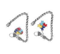Warmhm Bracelet Puzzle Autisme En Alliage De Zinc, Lot De 2, Chaîne Créative Pour L'autisme, Accessoire Léger Pour Garçon Et Filles, Sensibilisation Et Soutien
