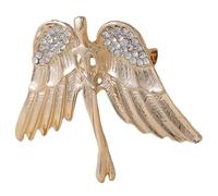 Warmhm Broche Ailes D’Ange en Métal Doré Épingle à Revers pour Vêtements Féminins et Masculins Accessoire Costume et Manteau Épinglette Décorative Élégante pour Tenue Formelle