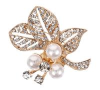 Warmhm Broche avec Strass Perle Simulée Épingle de Revers pour Vêtements Accessoire Mode Bijoux Femme