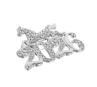 Warmhm Broche Cheval en Strass Argentée 2026, Épingle à Revers Zodiaque Chinois, Accessoire Unisexe pour Nouvel An, Souvenir Feng Shui et Décoration Festive Élégante