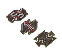 Warmhm Broche Créative Poker Pin's à Revers En Métal 3 Pièces Rouge Inversé Jeu Unisexe Accessoire Mode Pour Vêtements Paquet Chapeaux