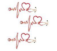 Warmhm Broche Décorative Stéthoscope En Alliage Léger, Lot De 3, Broches Créatives Pour Infirmières Et Médecins, Accessoire Vestimentaire Polyvalent, Finition Polie, Résistant à La Corrosion