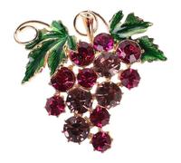Warmhm Broche Grappes De Raisin En Alliage De Zinc Et Cristal D'imitation, Épingle Mignonne Pour Femmes, Accessoire Polyvalent Pour Paquet à Dos, Pull Et Vêtement, Finition Brillante