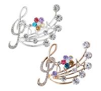 Warmhm Broche Musicale Épingle Décorative en Alliage Doré Clair et Blanc K, Lot de 2, Bijou Fantaisie pour Femmes, Accessoire Mode Polyvalent pour Mariage et Soirée, Taille Standard