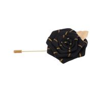 Warmhm Broche Rose Mariage pour Homme Grande Fleur Polyester avec Dorée et Épingle Longue Boutonnière Costume Élégante pour Cérémonies et Banquets
