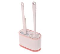 Warmhm Brosse WC Murale à Manche Long Ensemble Brosse et Support Suspendu Couleur Rose Fleur de Cerisier pour Nettoyage Profond Cuvette Kit Pratique pour Salle de Bain