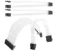 Warmhm Câble D'extension Pcie Blanc 20cm Clips Acryliques Gestion Câble, Cuivre et Abs, Courant Stable pour Alimentation PC Modulaire ATX Peignes Intégrés