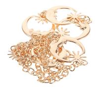 Warmhm Ceinture Chaîne Métallique Ajustable Femme Accessoire Élégant avec Motifs Lune Étoile et Soleil Ceinture Dorée pour Tenue et Occasions Spéciales