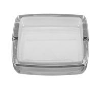 Warmhm Cendrier Carré en Verre Transparent 10 Cm, Base Lestée Antidérapante, Grosse Capacité pour Cendres, Cendrier Décoratif de Table Bureau et Maison, Entretien Facile sans Tache,