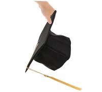 Warmhm Chapeau de Diplômé Adulte Noir Tassel Jaune, Polyester Robuste, Taille Ajustable, pour Remise de Diplôme et Déguisement Collège