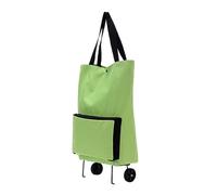 Warmhm Chariot Course Pliable avec Roues Sac Trolley Tissu Oxford et Volume pour Shopping et Voyage Sac Repliable Portable Vert