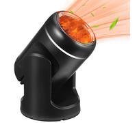 Warmhm Chauffage Voiture Portable 12V Noir Ventilateur Chauffant Multifonction Dégivreur Pare-Brise Silencieux Chauffage Électrique Véhicule Camping Chauffe Rapide et Ventilation