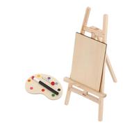 Warmhm Chevalet pour Maison de Poupée Mini Chevalet Bois Support de Peinture Miniature Accessoire pour Décoration de Poupée Kit de Loisirs Créatifs