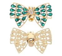 Warmhm Clips de Chaussures Nœud Scintillant Élégants en Alliage Robuste, Accessoires Décoratifs Femmes pour Mariage et Fête, Ornements Amovibles Taille Compacte M626 Vert Pomme Paire