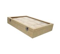 Warmhm Coffret à Montres Décoratif en Toile De Jute à 12 Compartiments, Organiseur De Rangement Élégant pour Montres Et Bijoux, Format Medium, Usage Quotidien