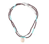 Warmhm Collier Coquillages Femme Bohème en Perles Colorées, Pendentif Coquillage Artificiel Léger, Bijoux de Vacances Plage Tropicale, Accessoire D'été