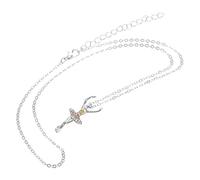 Warmhm Collier de Ballerine en Cristal Microserti Pendentif Danseuse Coloré Chaîne Clavicule Élégante pour Femmes Présent Anniversaire et Fête Bijou Léger pour Usage Quotidien