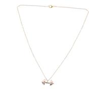 Warmhm Collier De Style Punk Pendentif Haltère Rose Doré En Alliage Résistant, Accessoire Unisexe Pour Usage Quotidien Et Soirées, Taille Ajustée