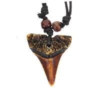 Warmhm Collier Homme Dent de Requin Vintage Pendentif Unique Plage Style Surfeur Accessoire Mode