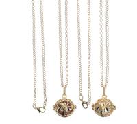 Warmhm Collier Pendentif Diffuseur d'Huiles Essentielles en Pierre de Lave Naturelle Chaîne de Pull Dorée avec Arbre de Vie Accessoire Femme Présent Parfumé pour Couleur Aléatoire