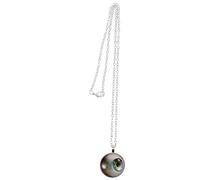 Warmhm Collier Pendentif Œil Blanc en Verre Réaliste Accessoire Décoratif d'Halloween Bijou Gothique pour Femmes et Hommes Collier D’Exception pour Fêtes et Cosplay
