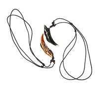 Warmhm Collier Pendentif Requin 2 Pièces Style Cool Résine Solide Bijoux Pour Hommes Voyages Présents Mode Noir Et Rouge Brun